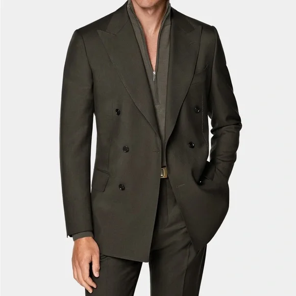 Suitsupply Women’s custom Double-Breasted Moss Green suit 100%wool FW2025 - Picture 3 of 16